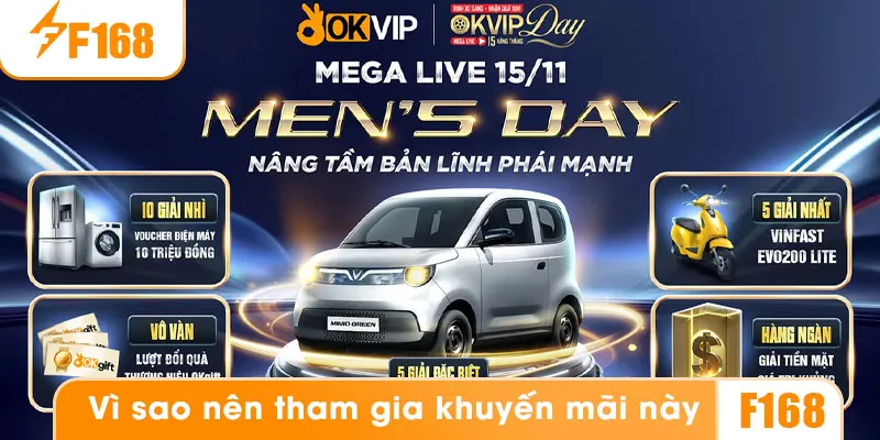 Vì sao nên tham gia chương trình khuyến mãi okvip megalive ngày 15?
